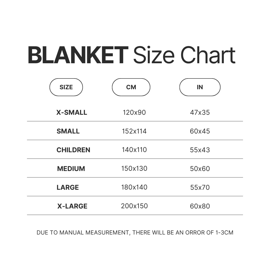 Blanket Size Chart - Gurren Lagann Store