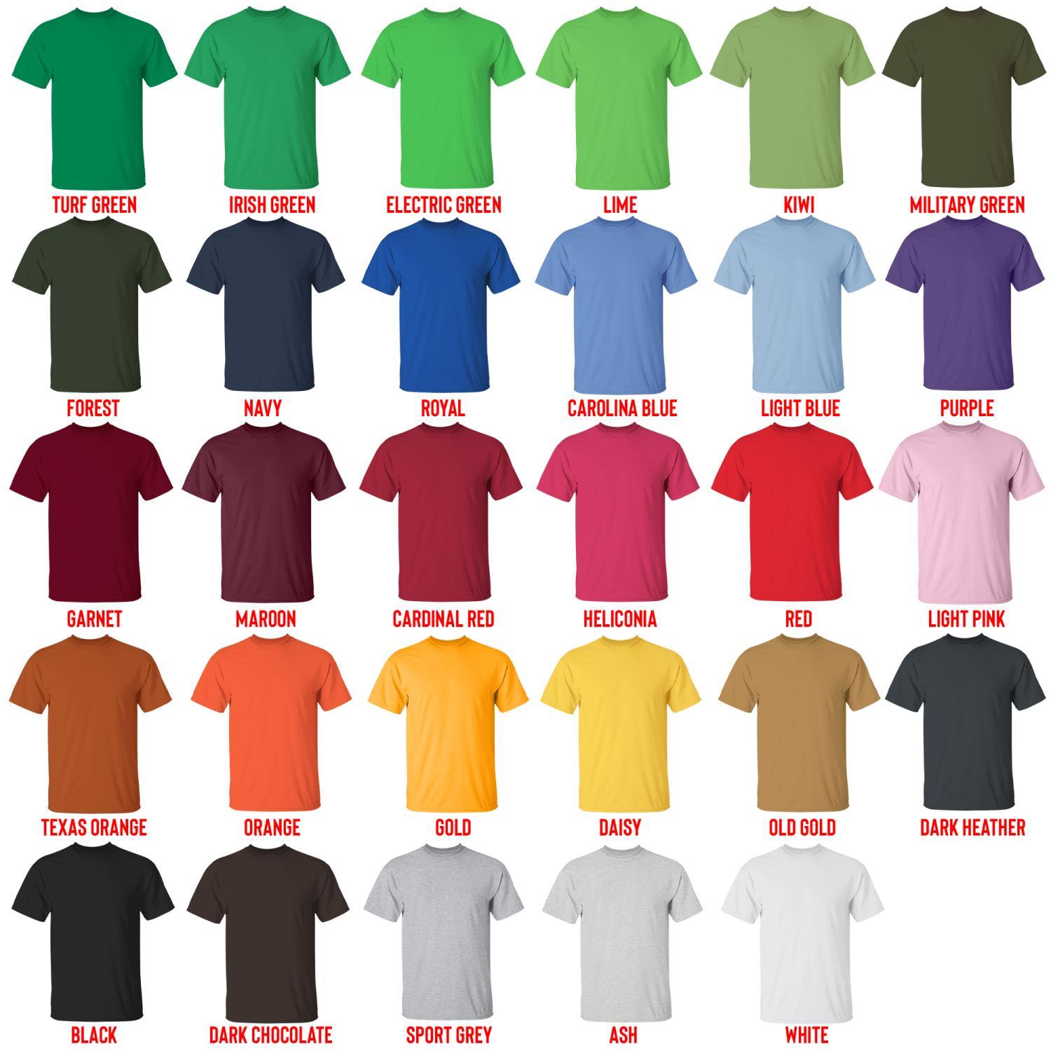 t shirt color chart - Gurren Lagann Store
