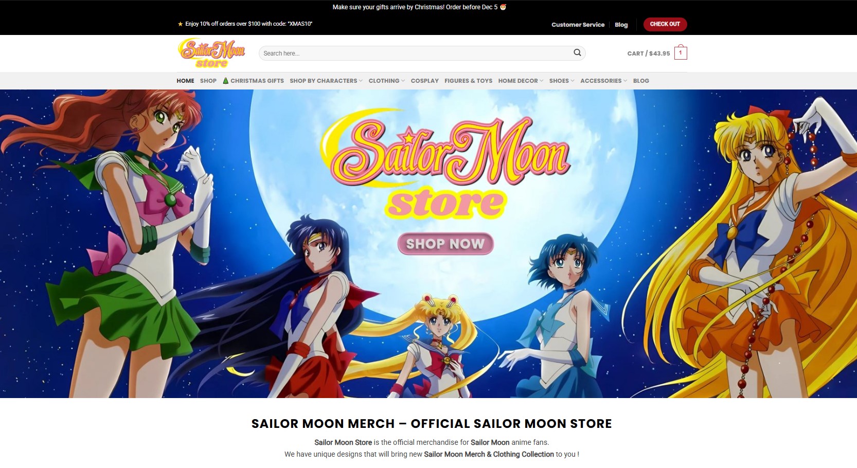 Sailoor Moon Store Homepage - Gurren Lagann Merch